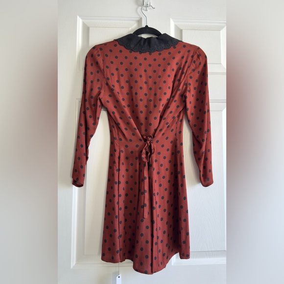 Reformation Galene Dress Fig Jam Dot *brand new with tags* size 0 - Picture 3 of 7